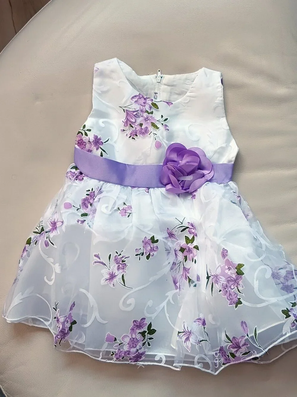 💜 Baby Girl 9-12M Purple Floral Special Occasion Dress